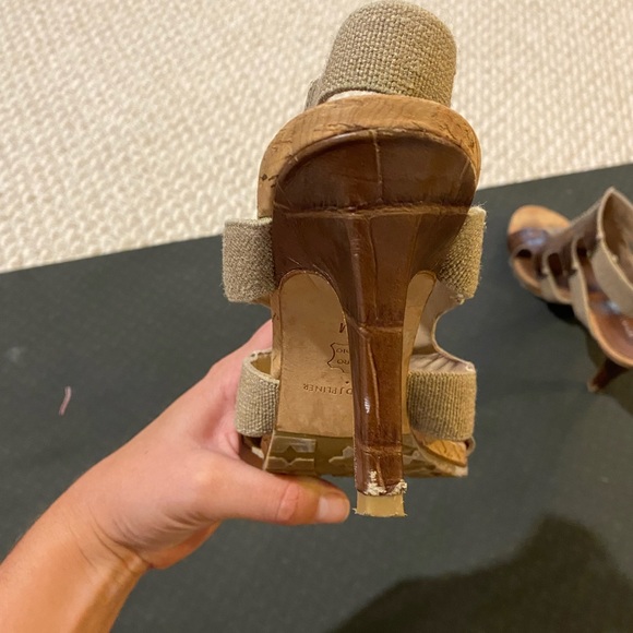 Brown leather scrappy heels - Picture 4 of 6